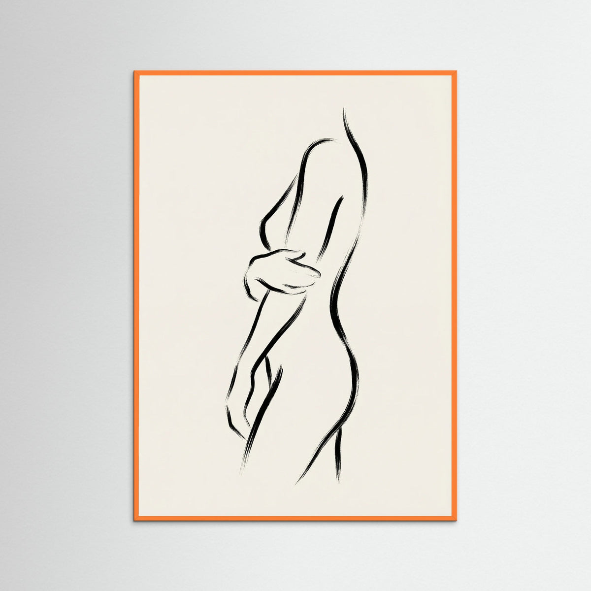 Orange Wood Seated Silhouette