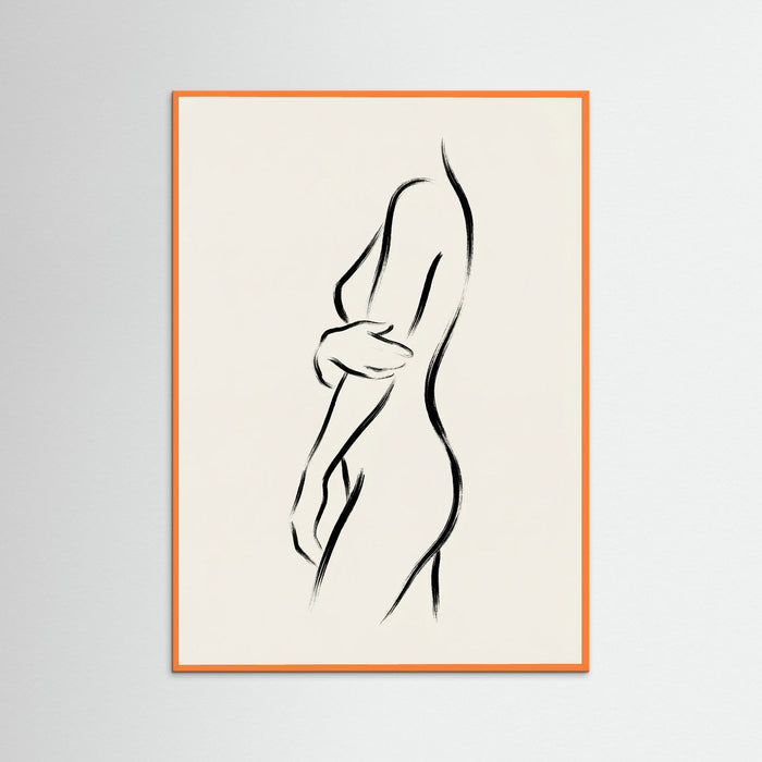 Orange Wood Seated Silhouette