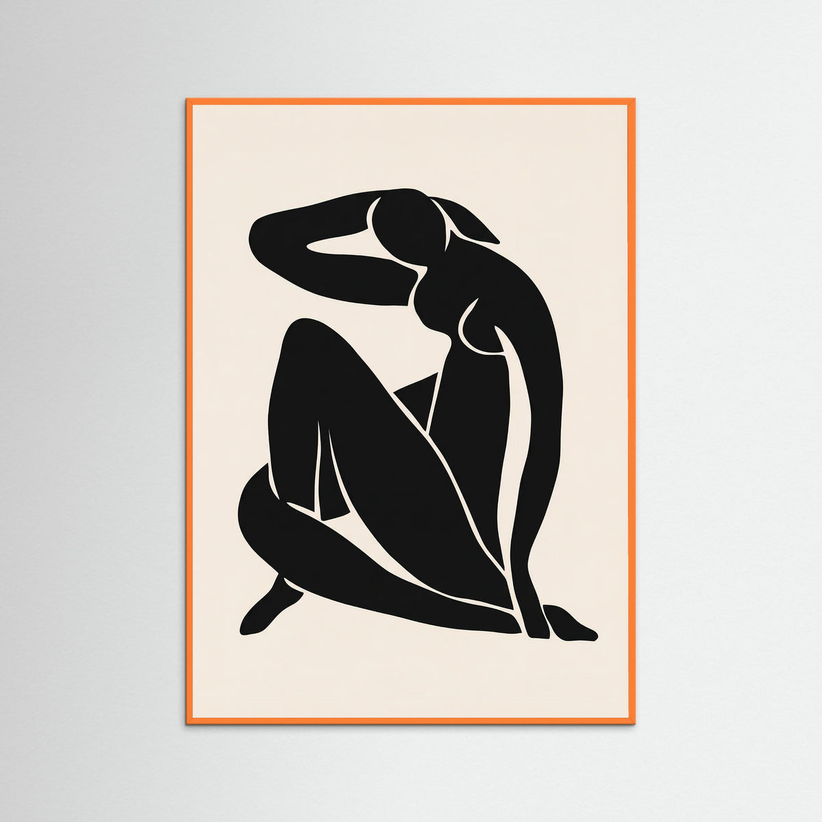 Orange Wood Seated Silhouette