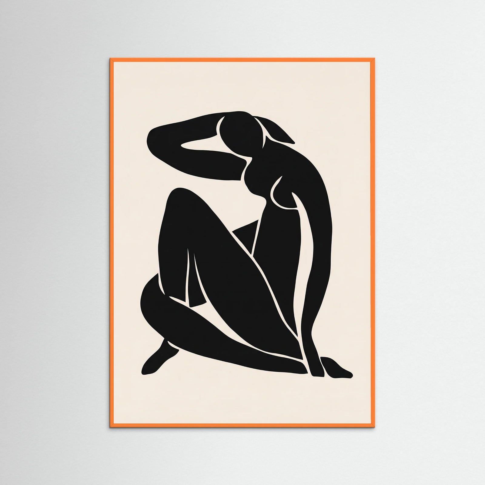 Orange Wood Seated Silhouette