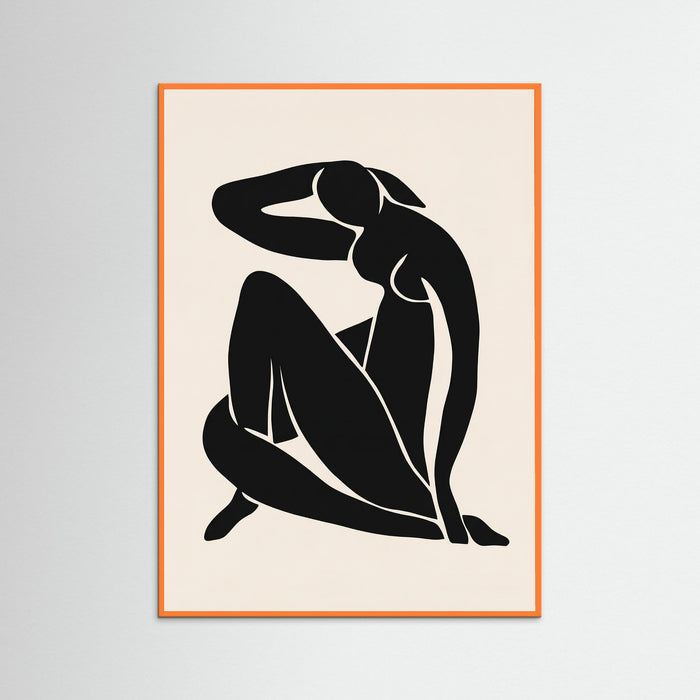 Orange Wood Seated Silhouette