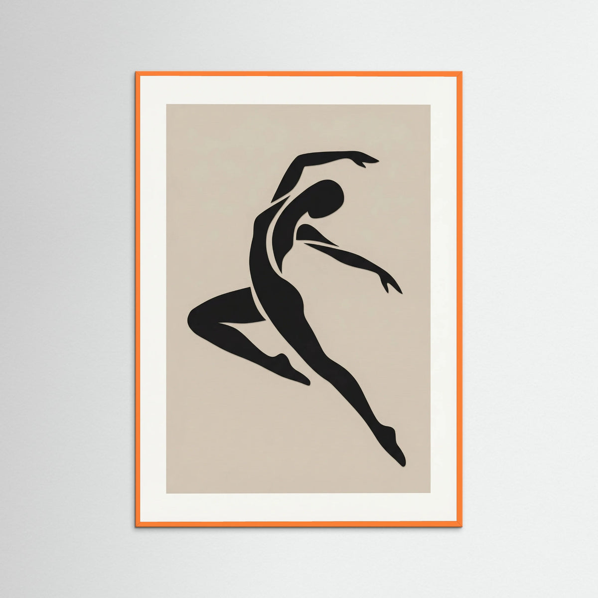 Orange Wood Seated Silhouette
