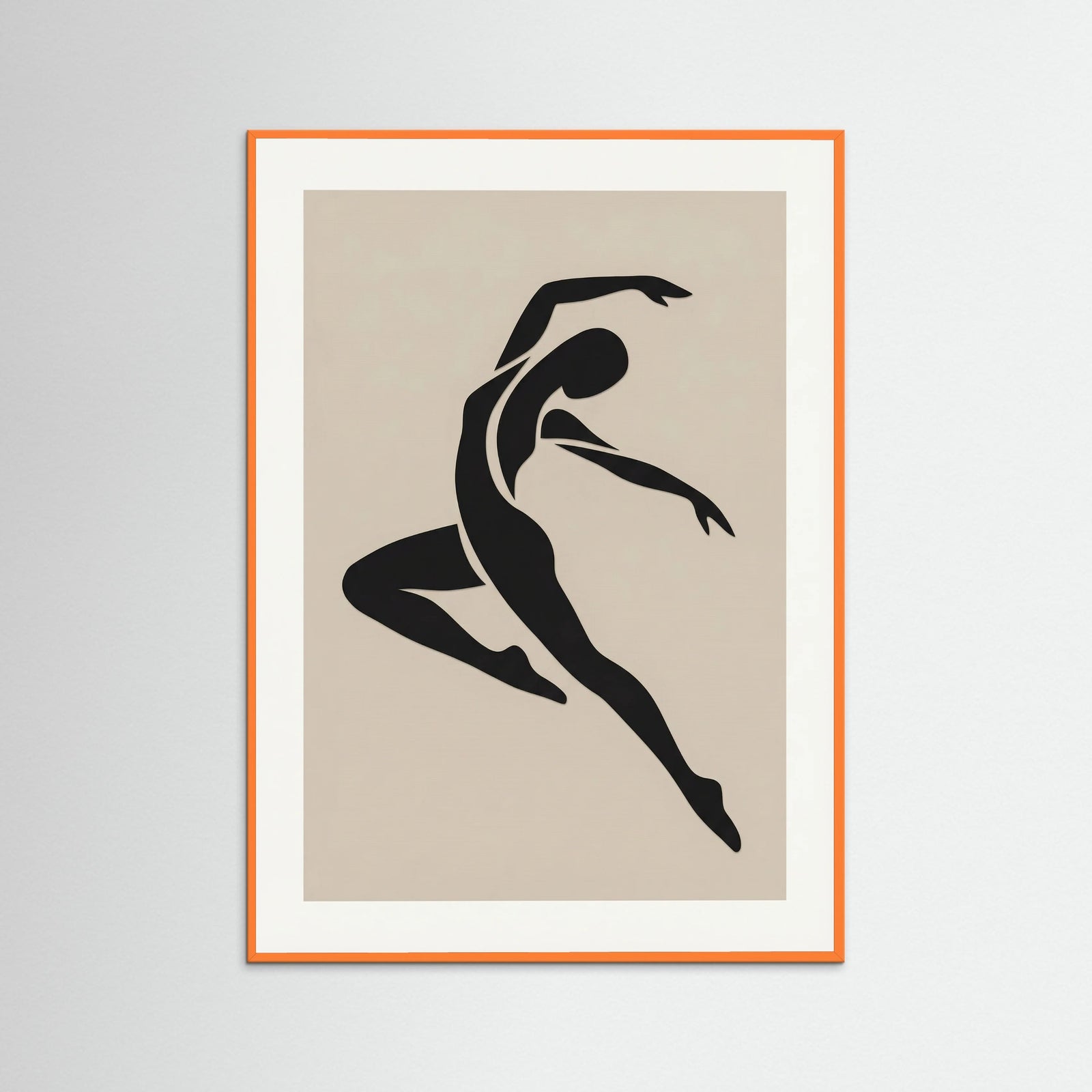 Orange Wood Seated Silhouette