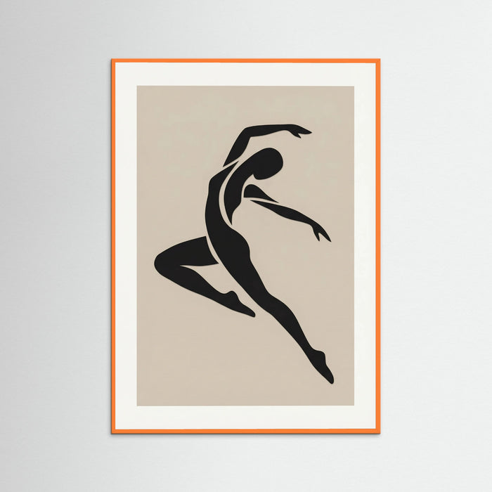 Orange Wood Seated Silhouette