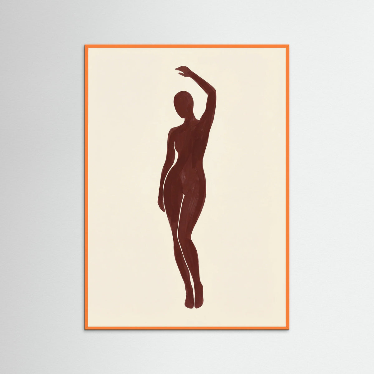 Orange Wood Seated Silhouette