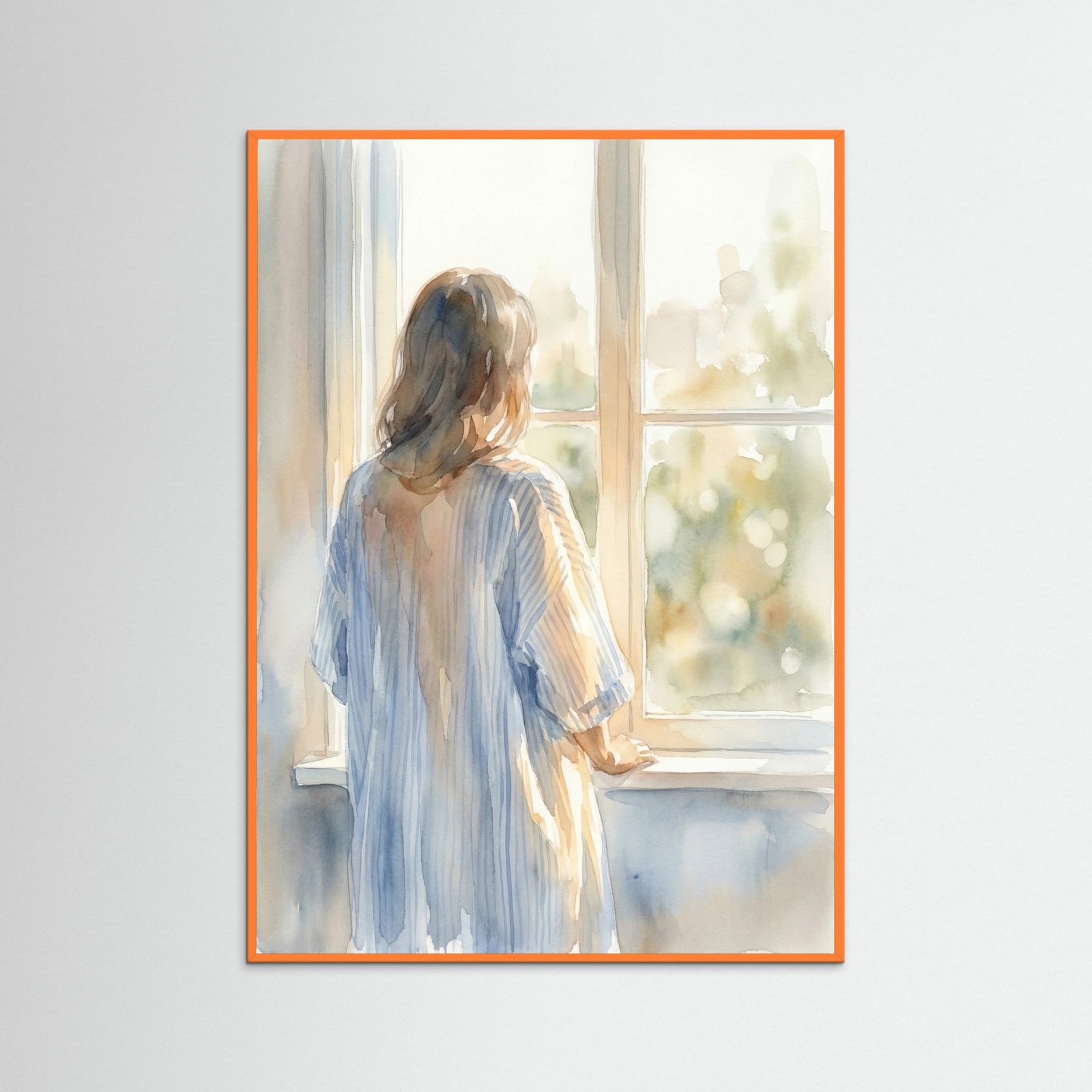 Orange Wood Seated Stripes