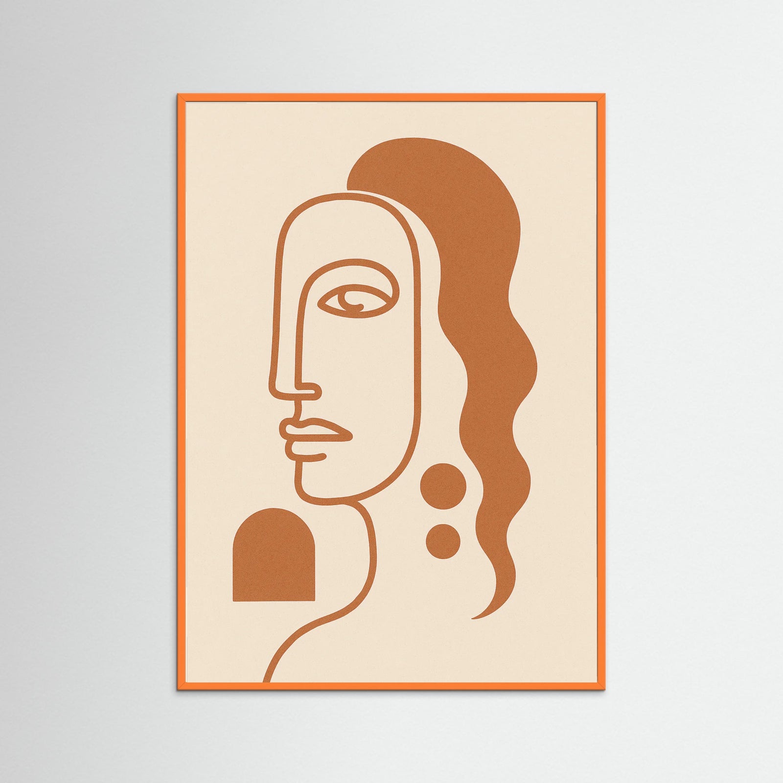 Orange Wood Serene Face