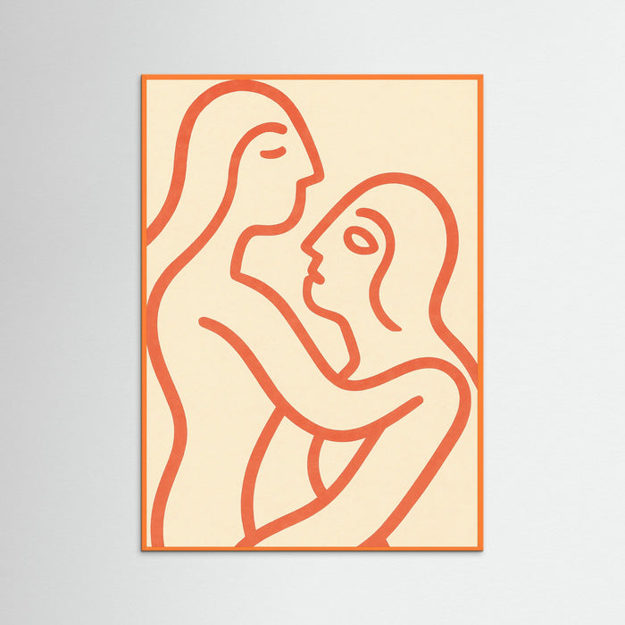 Orange Wood Serene Lines
