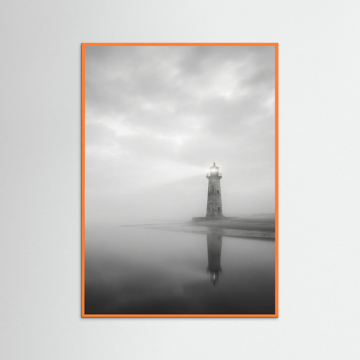 Orange Wood Serene Reflection