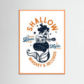 Orange Wood Shallow Whiskey & Records Dive Bar Music Mermaid Poster
