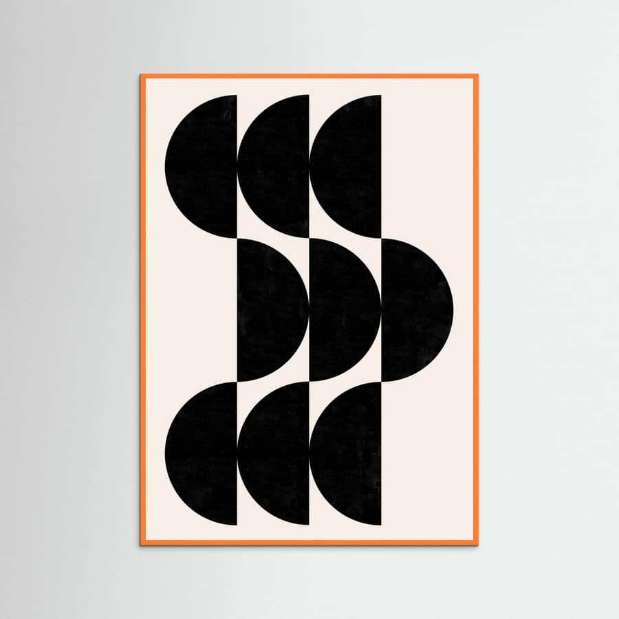Orange Wood Shape By Cats and Dotz 30 X 42 Inches Textured Black Poster