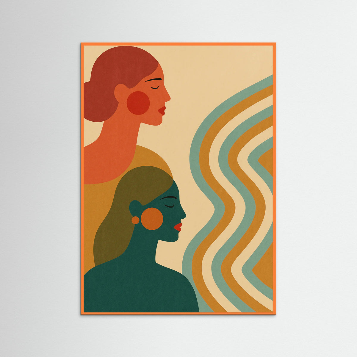 Orange Wood Silhouette Stillness