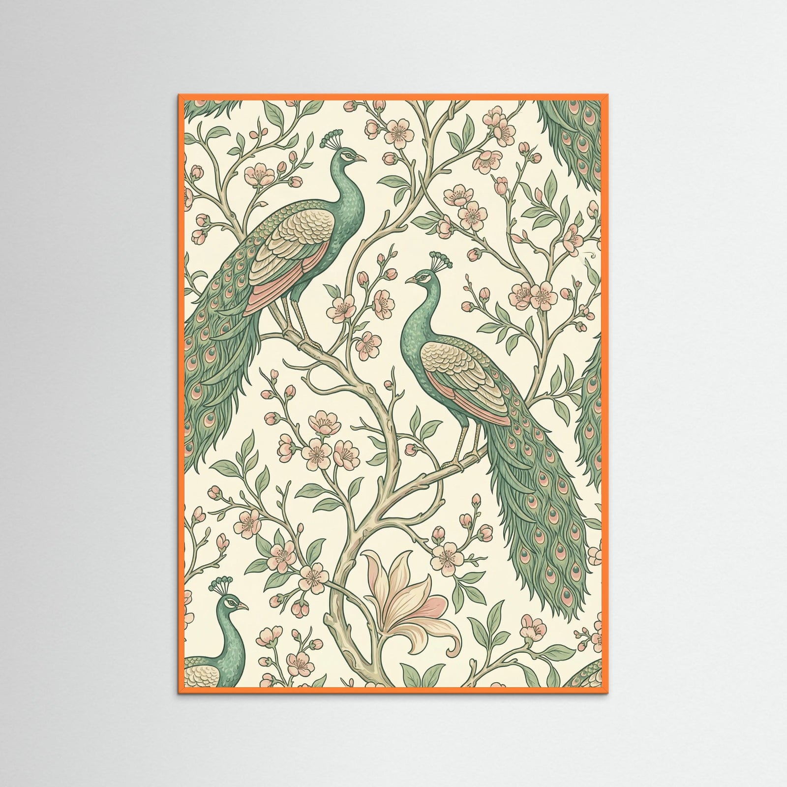 Orange Wood Silver Sky Vines