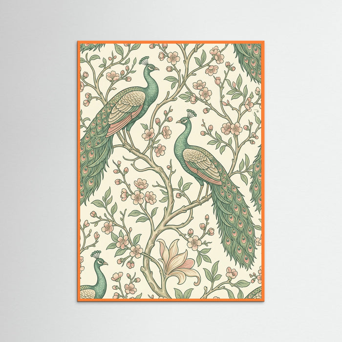 Orange Wood Silver Sky Vines