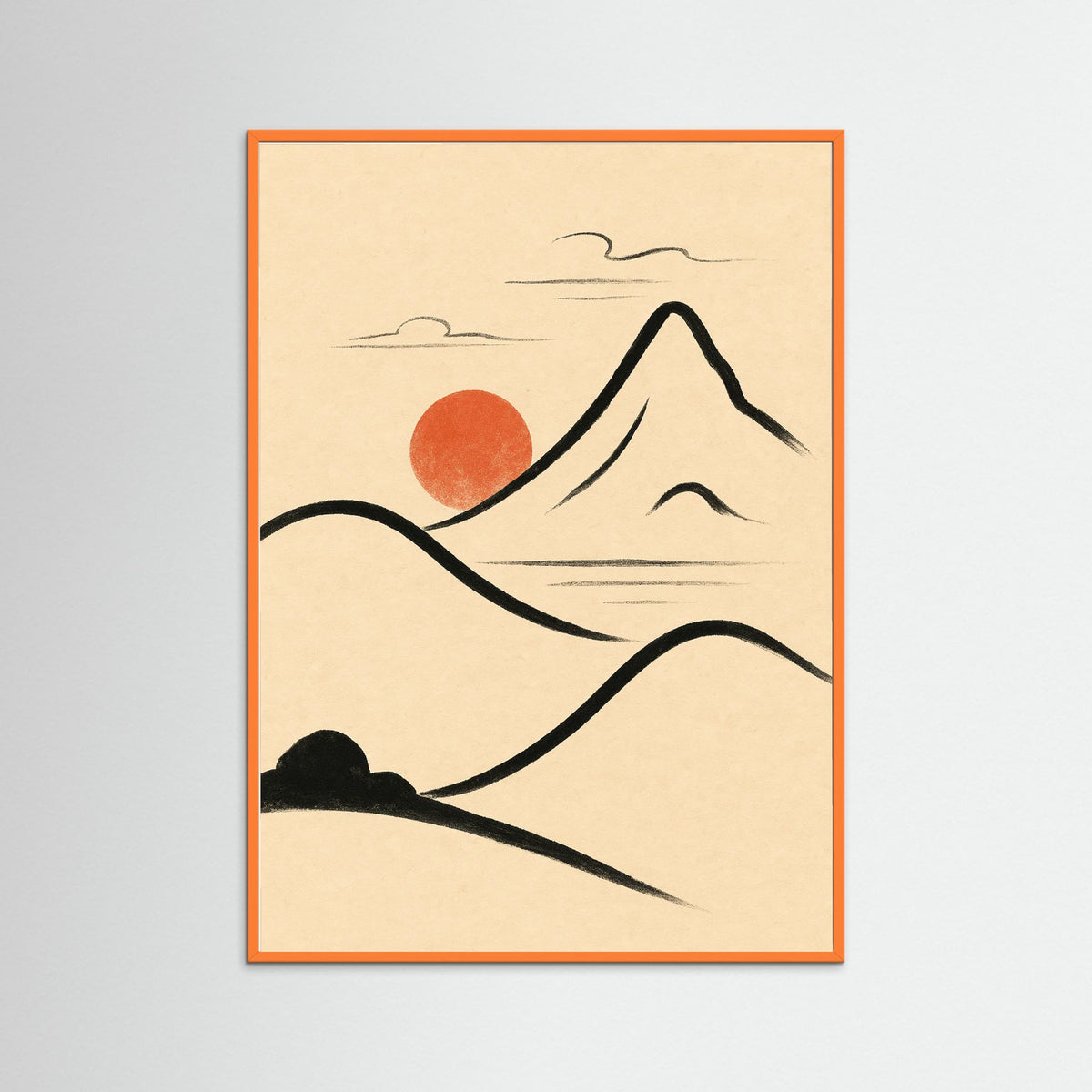 Orange Wood Sketch Elegance