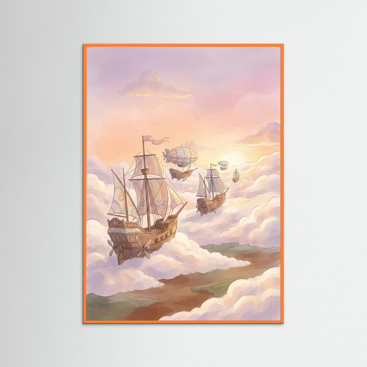 Orange Wood Skyward Journey