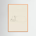 Orange Wood Slumbering Feline Grace