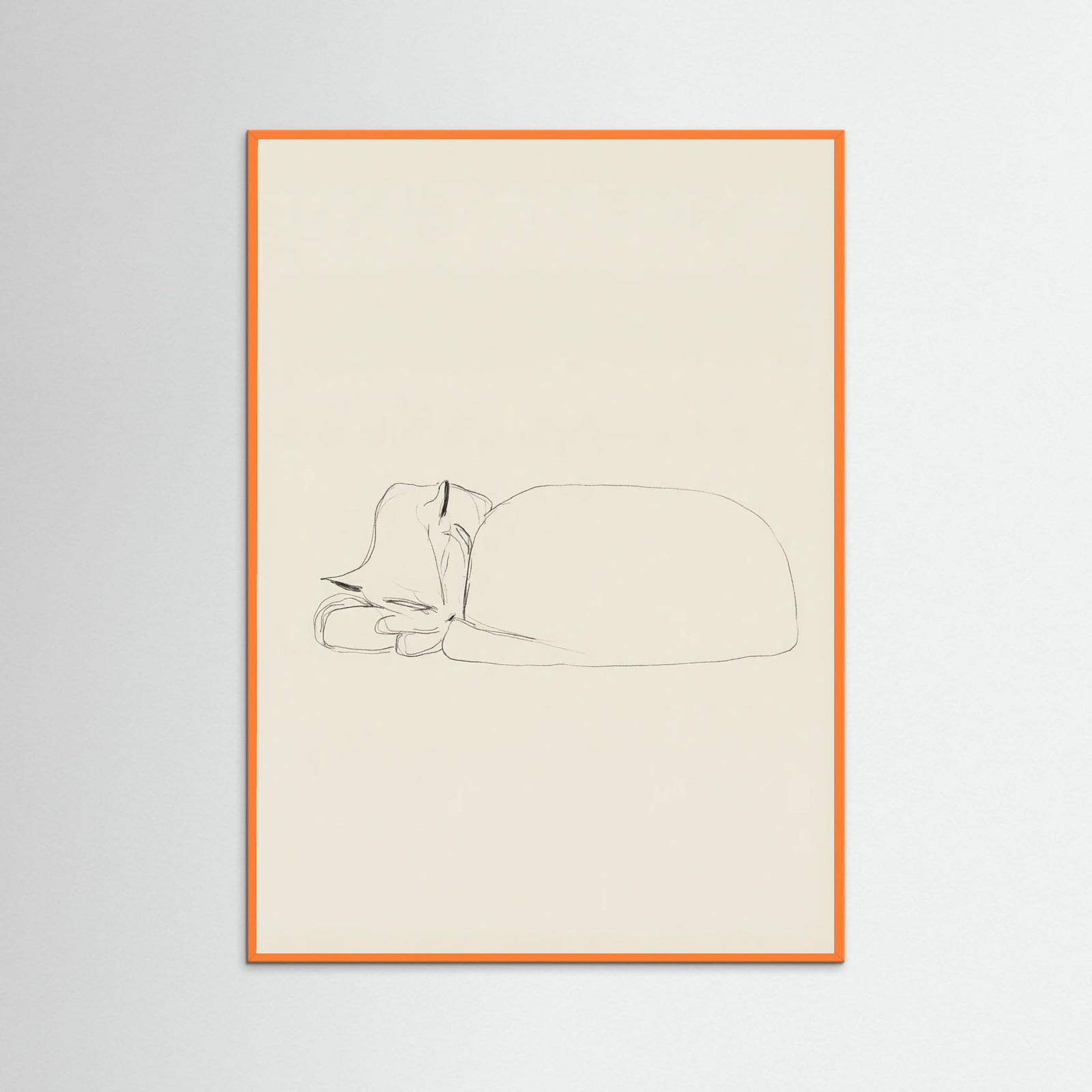Orange Wood Slumbering Feline Grace