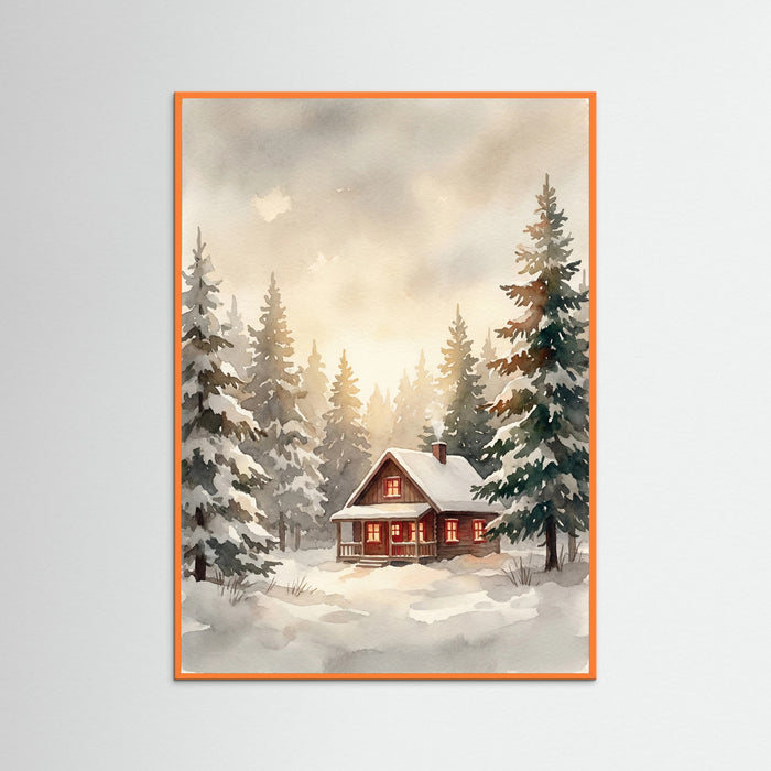 Orange Wood Snowy Path