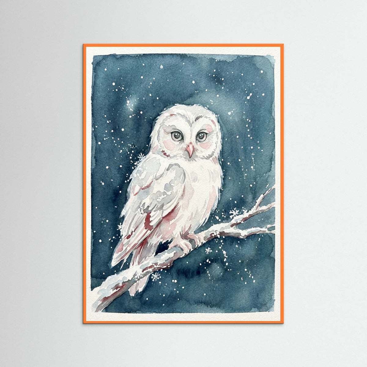 Orange Wood Snowy Winter Rabbit