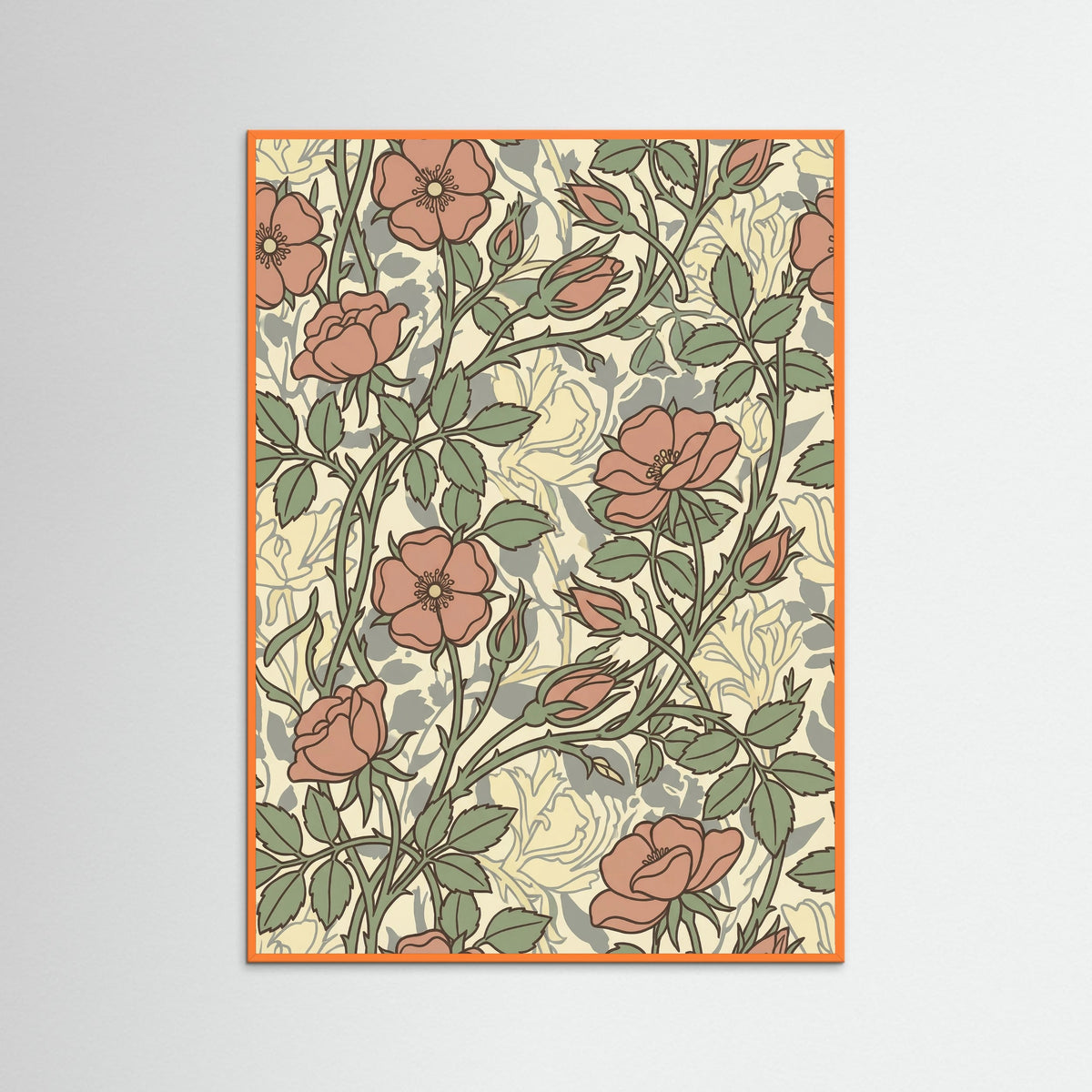 Orange Wood Soft Sunflower Pattern