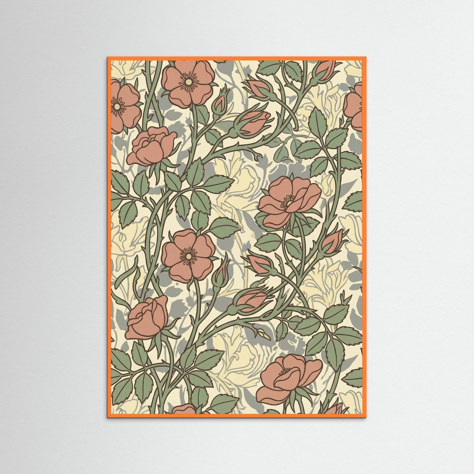 Orange Wood Soft Sunflower Pattern