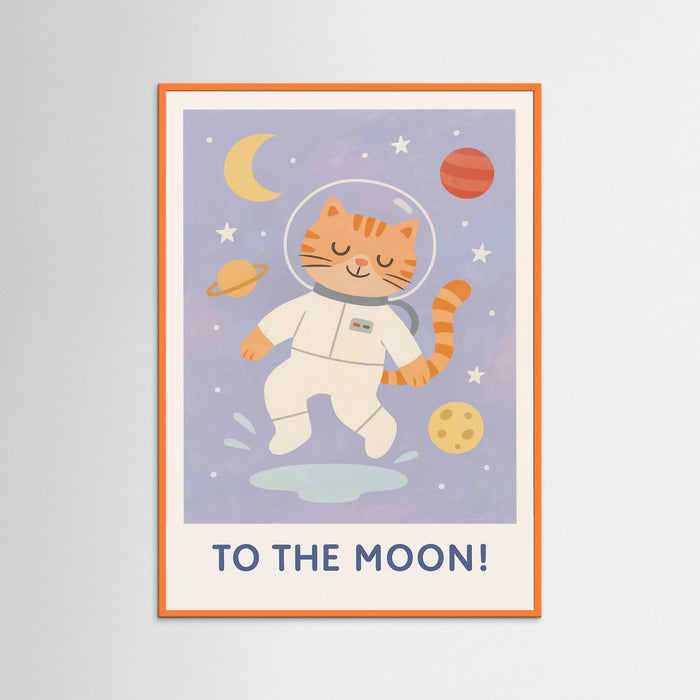 Orange Wood Space Cat