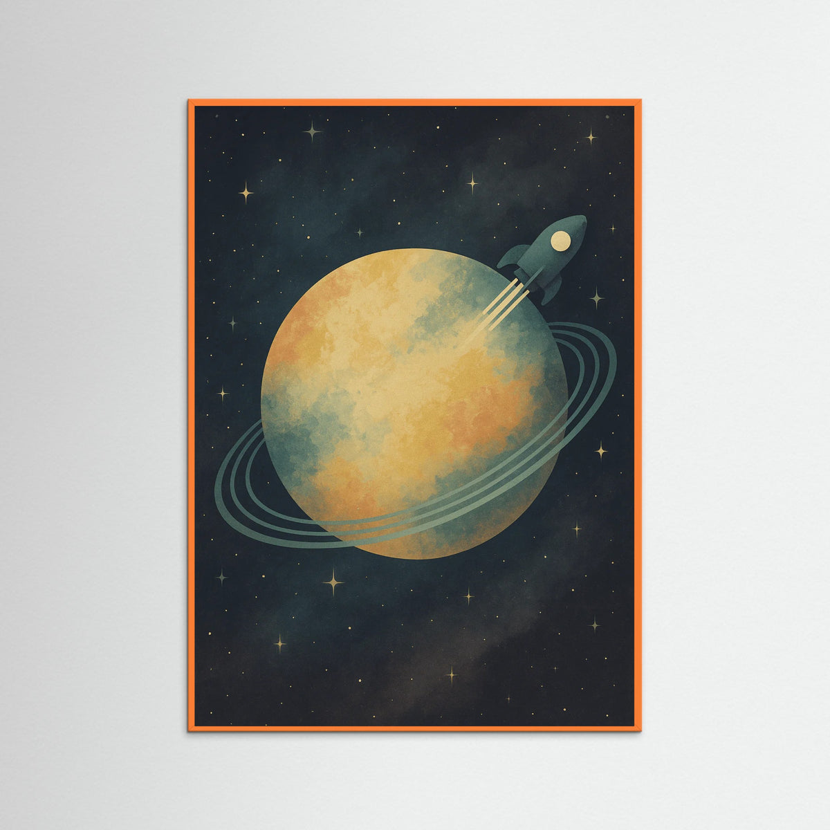 Orange Wood Space Exploration