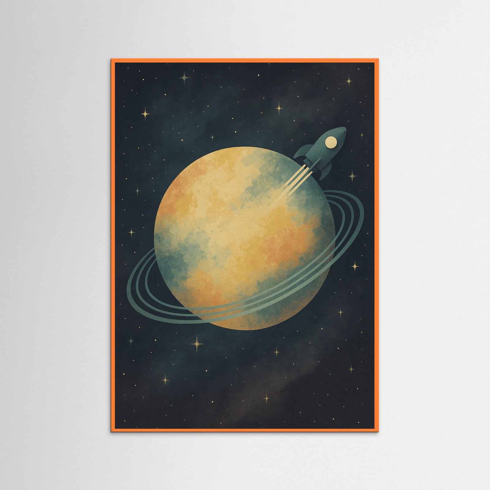 Orange Wood Space Exploration