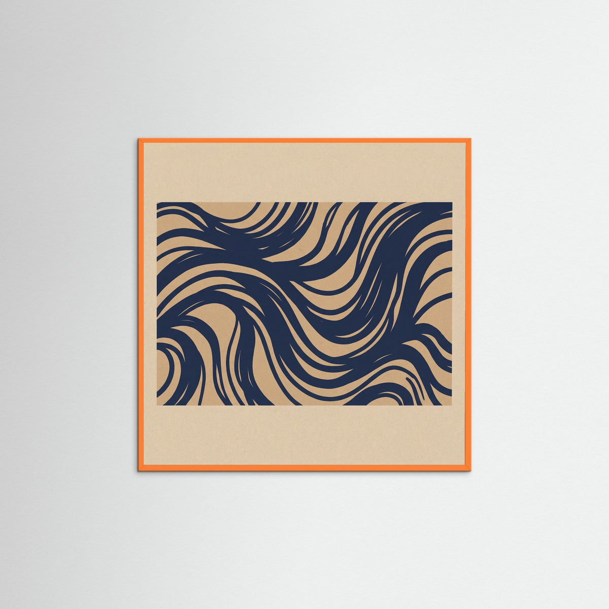 Orange Wood Square Abstract Currents