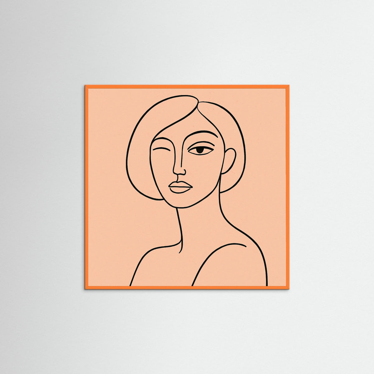 Orange Wood Square Abstract Eye