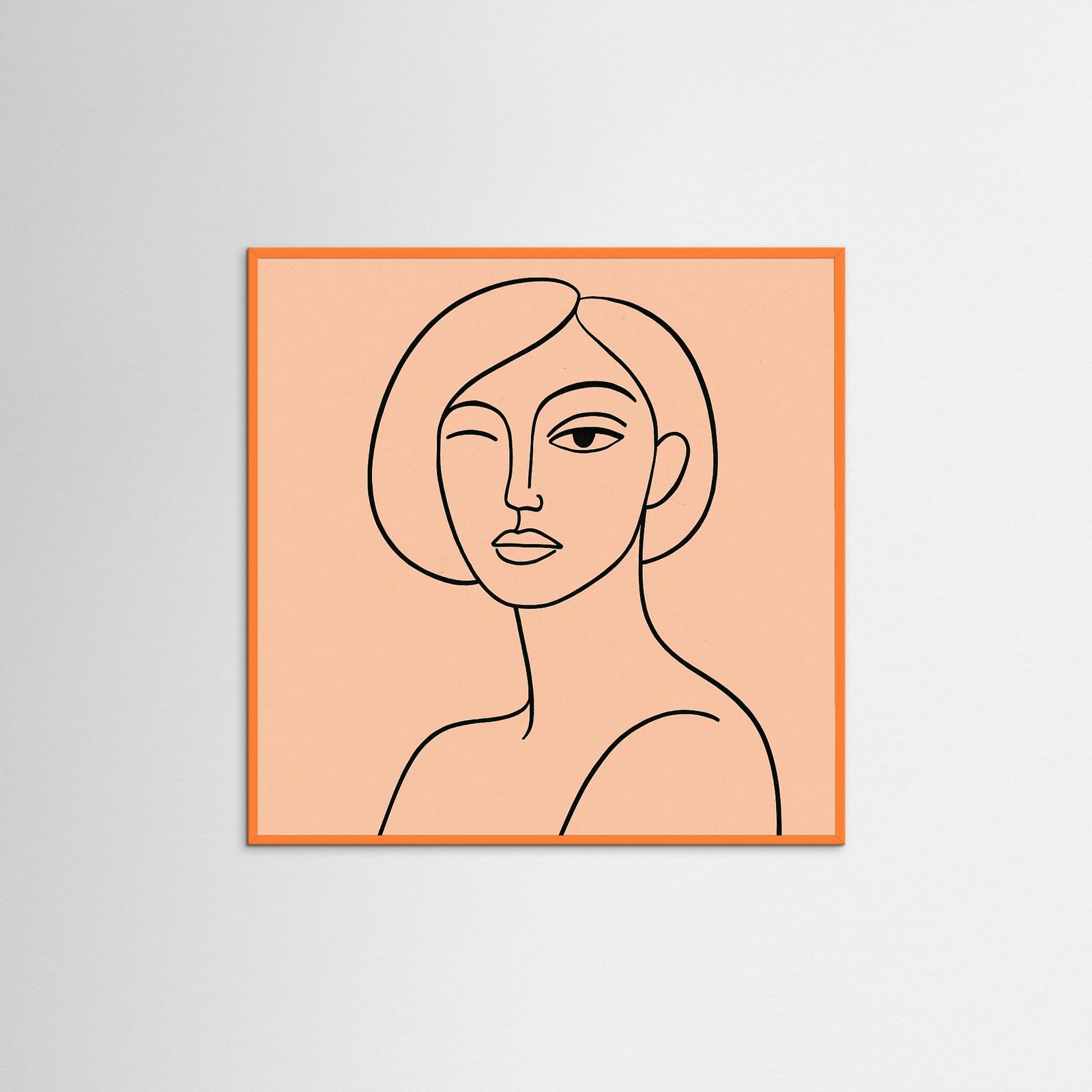 Orange Wood Square Abstract Eye