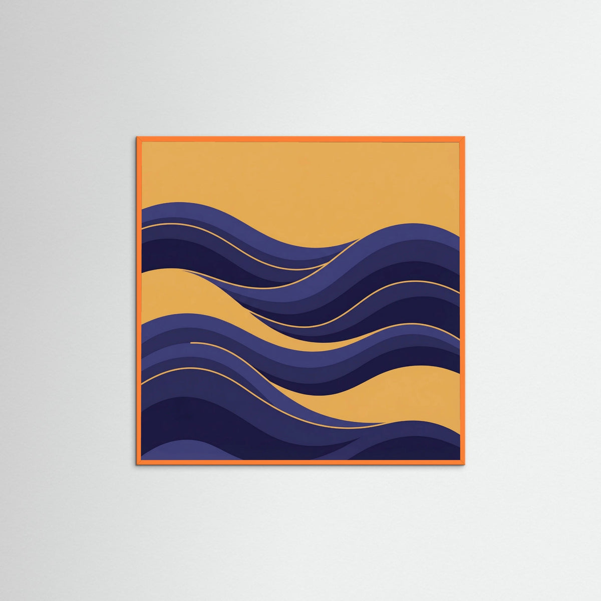 Orange Wood Square Abstract Flow