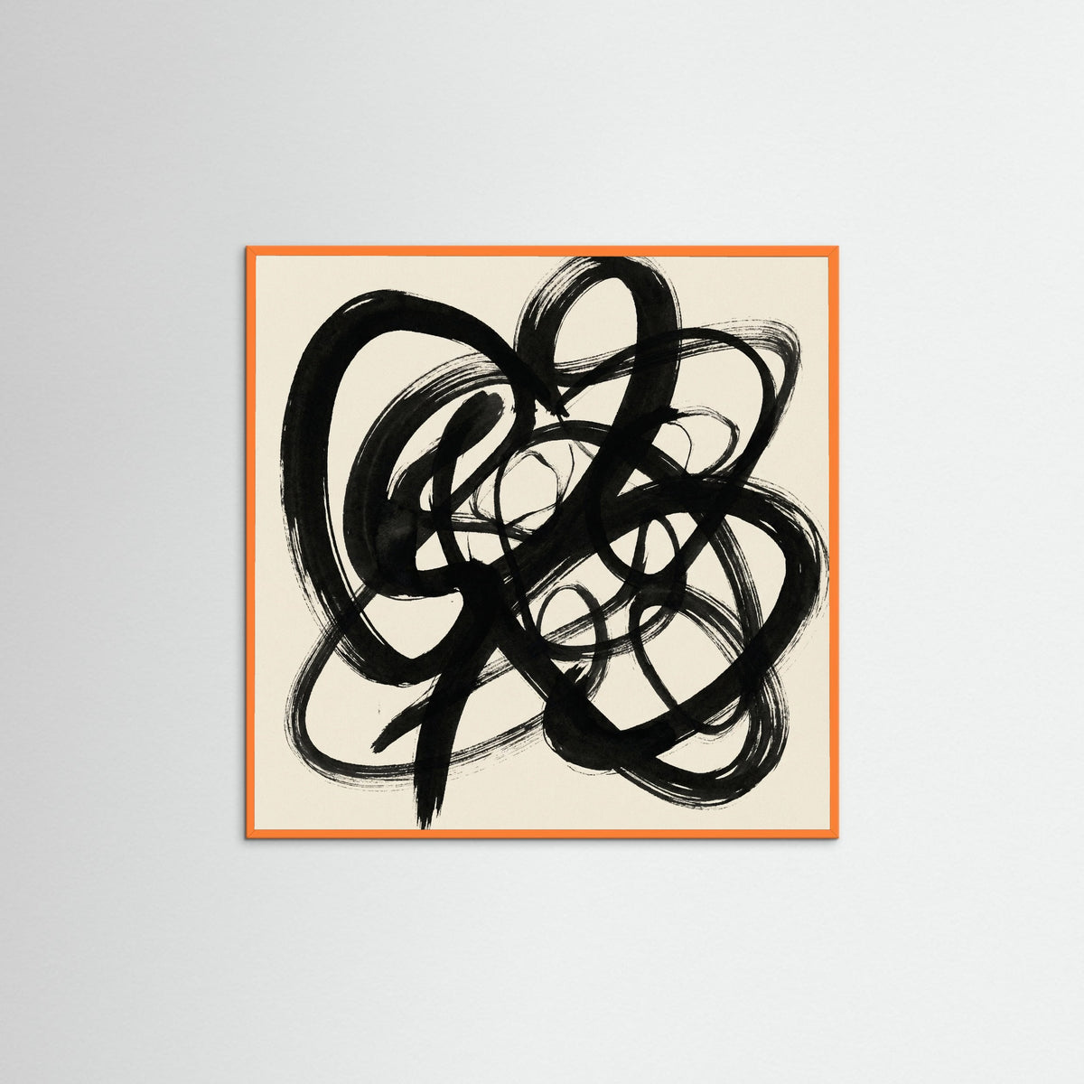 Orange Wood Square Abstract Gestures