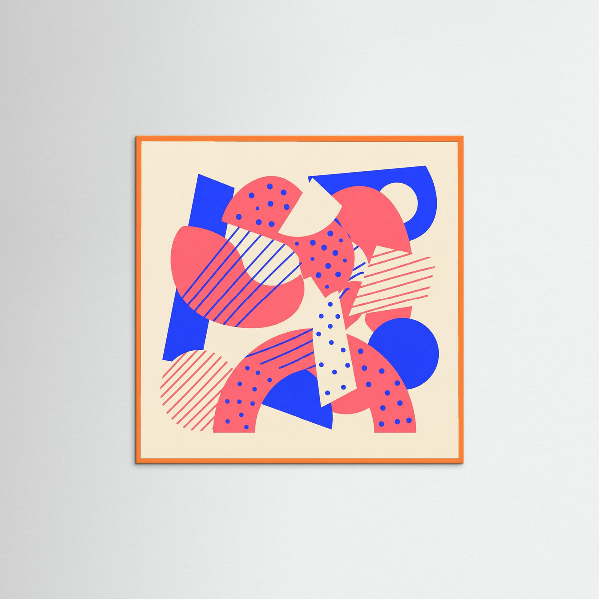 Orange Wood Square Abstract Playfulness