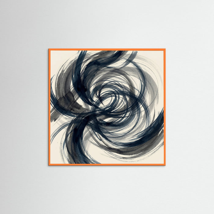 Orange Wood Square Abstract Structure