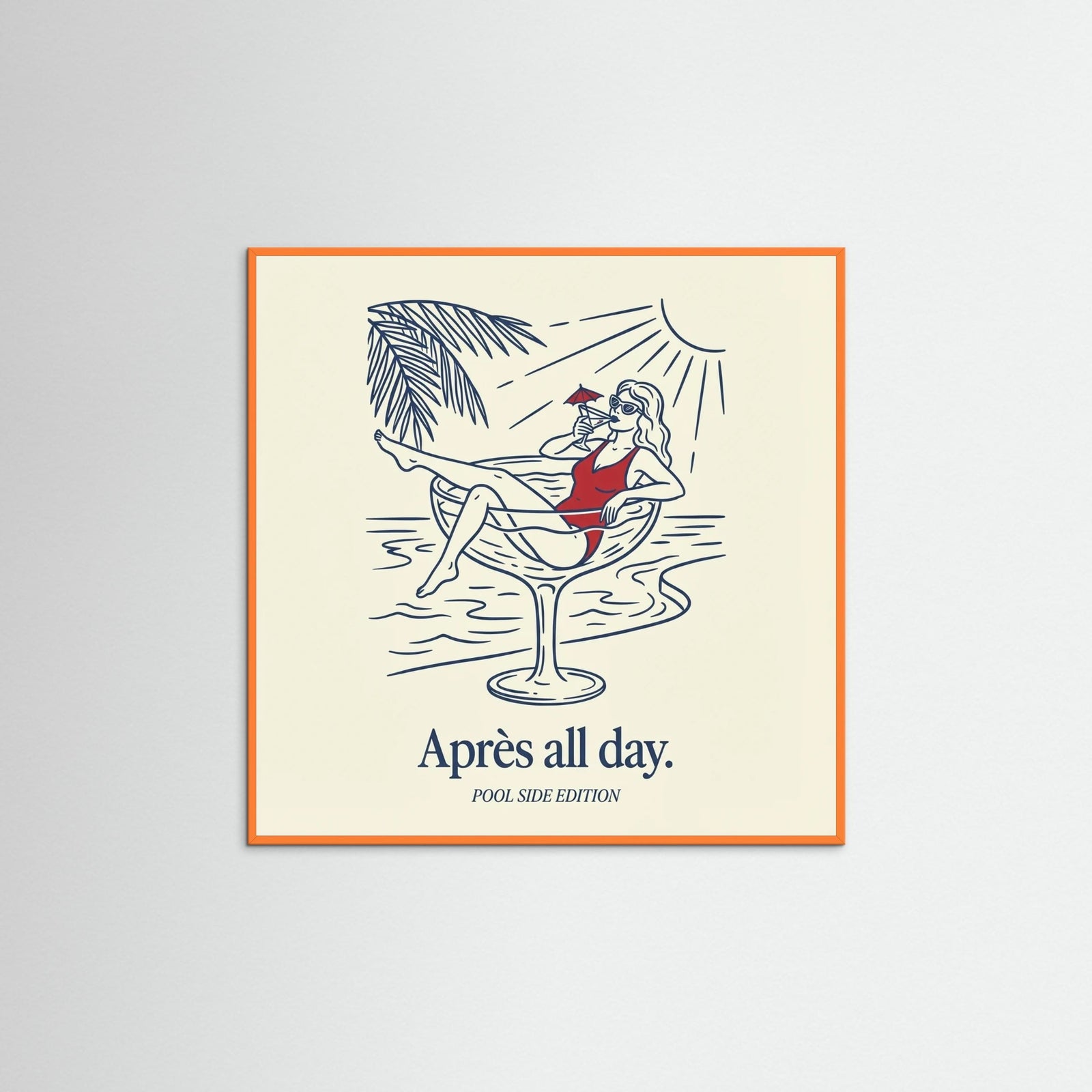 Orange Wood Square Aprs Chic