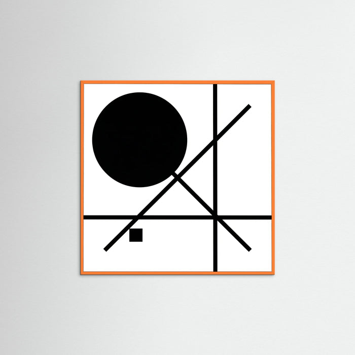 Orange Wood Square Art Print Beige