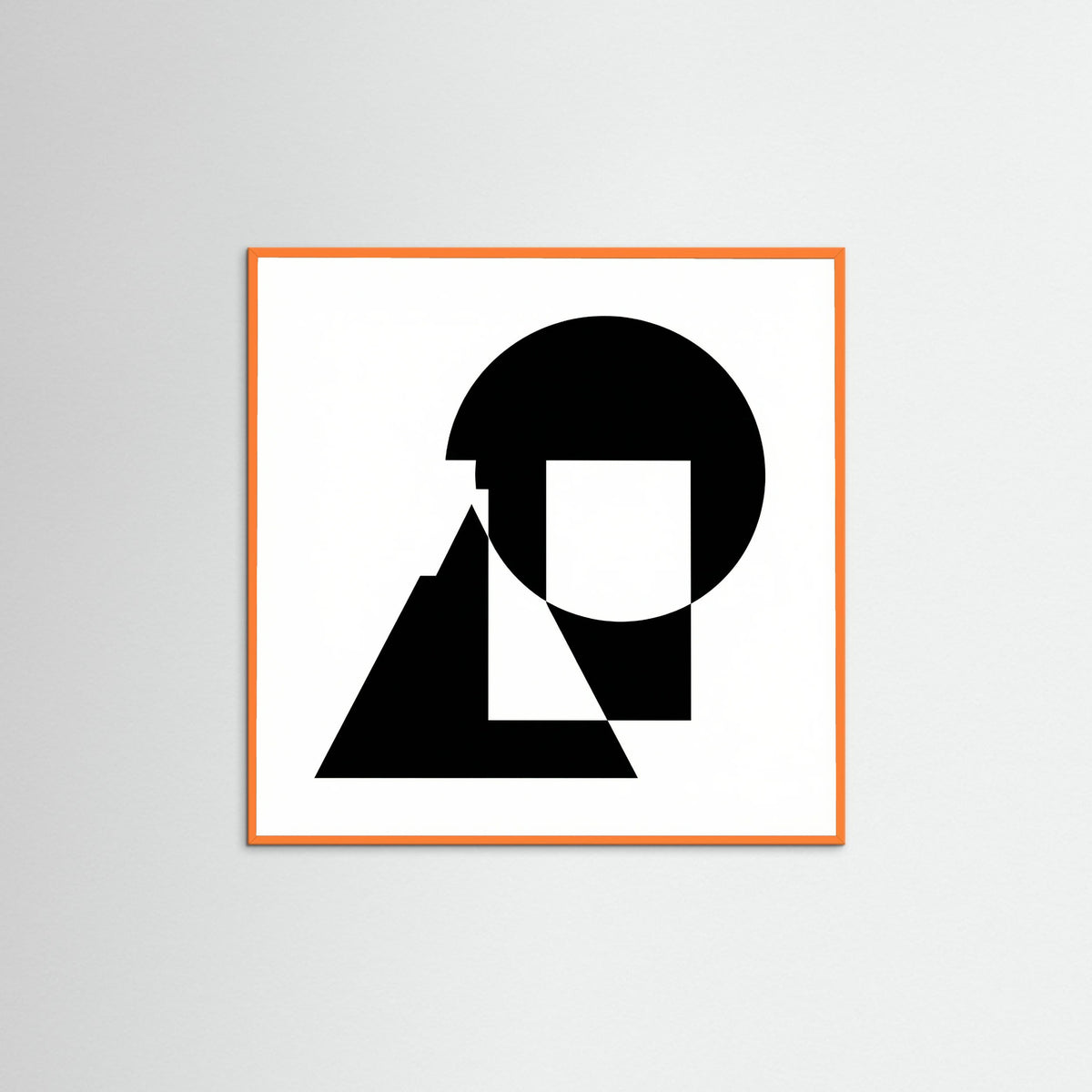 Orange Wood Square Art Print Beige