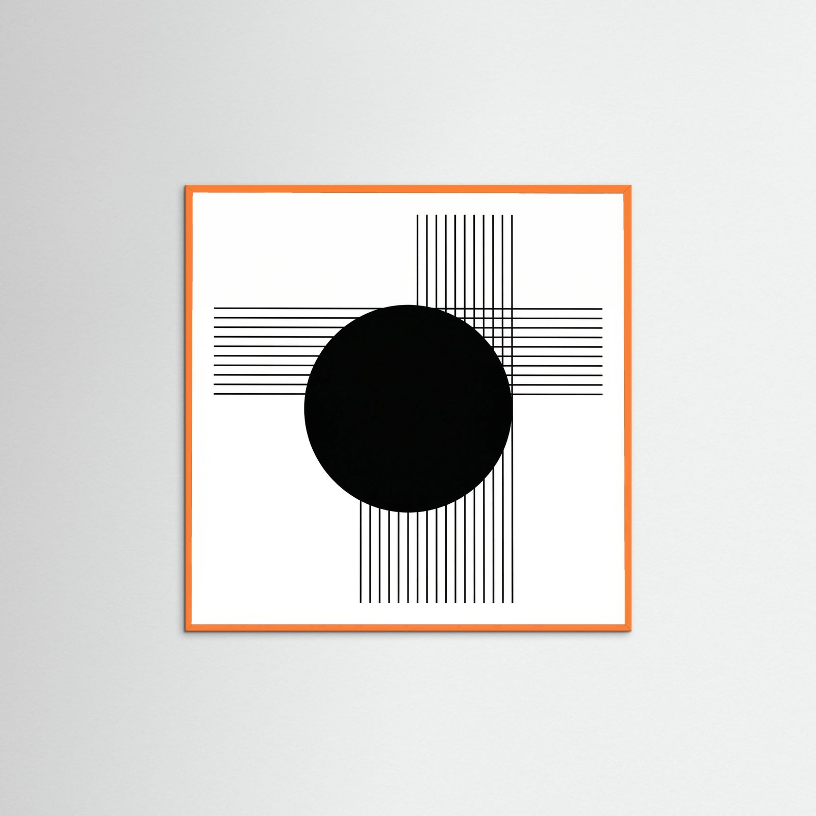 Orange Wood Square Art Print Beige