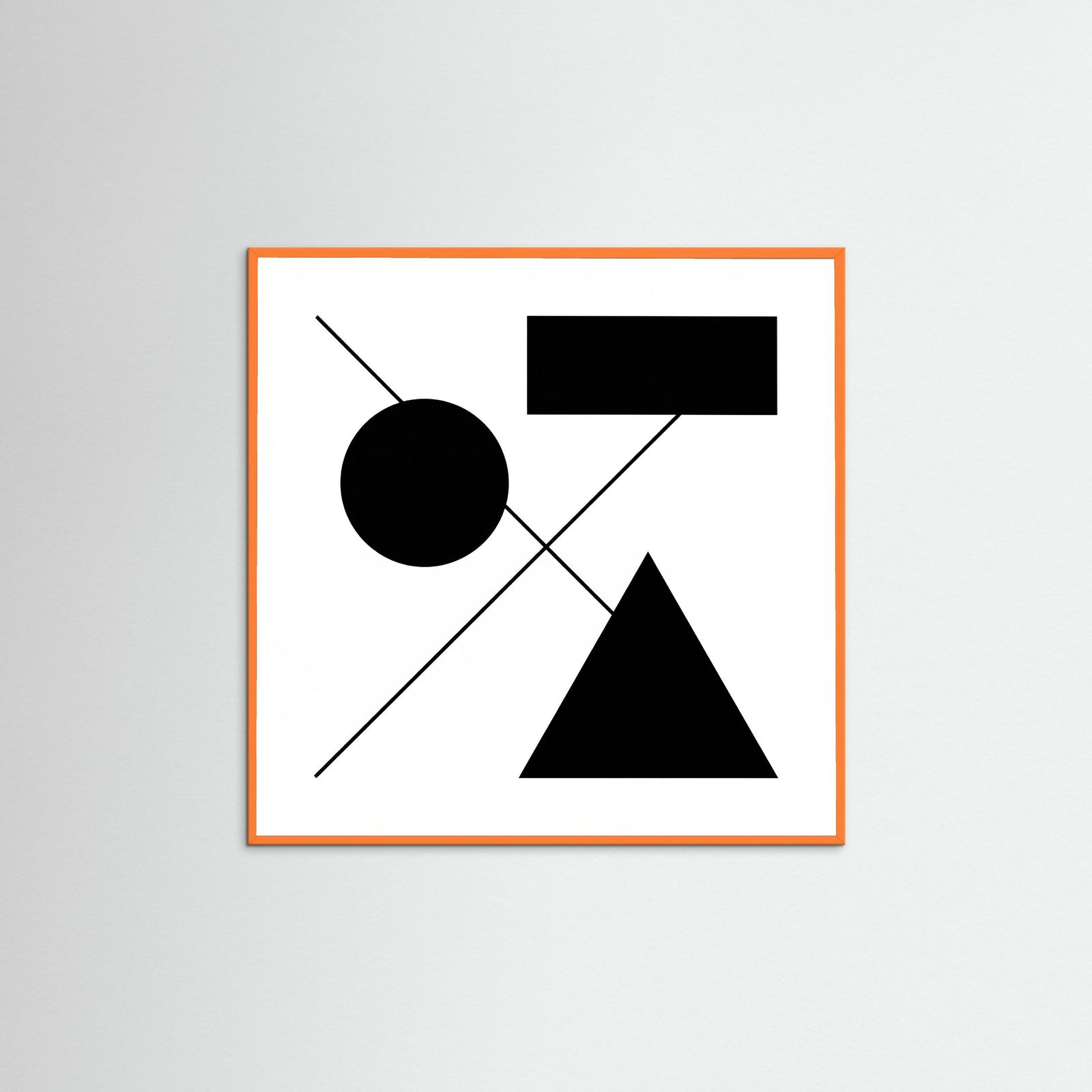 Orange Wood Square Art Print Beige