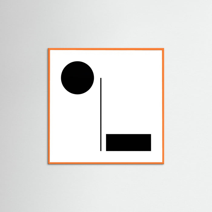 Orange Wood Square Art Print Beige