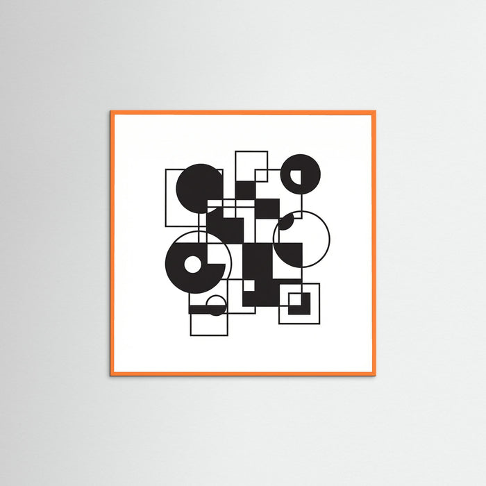 Orange Wood Square Art Print Beige