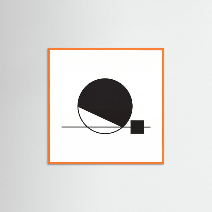 Orange Wood Square Art Print Beige