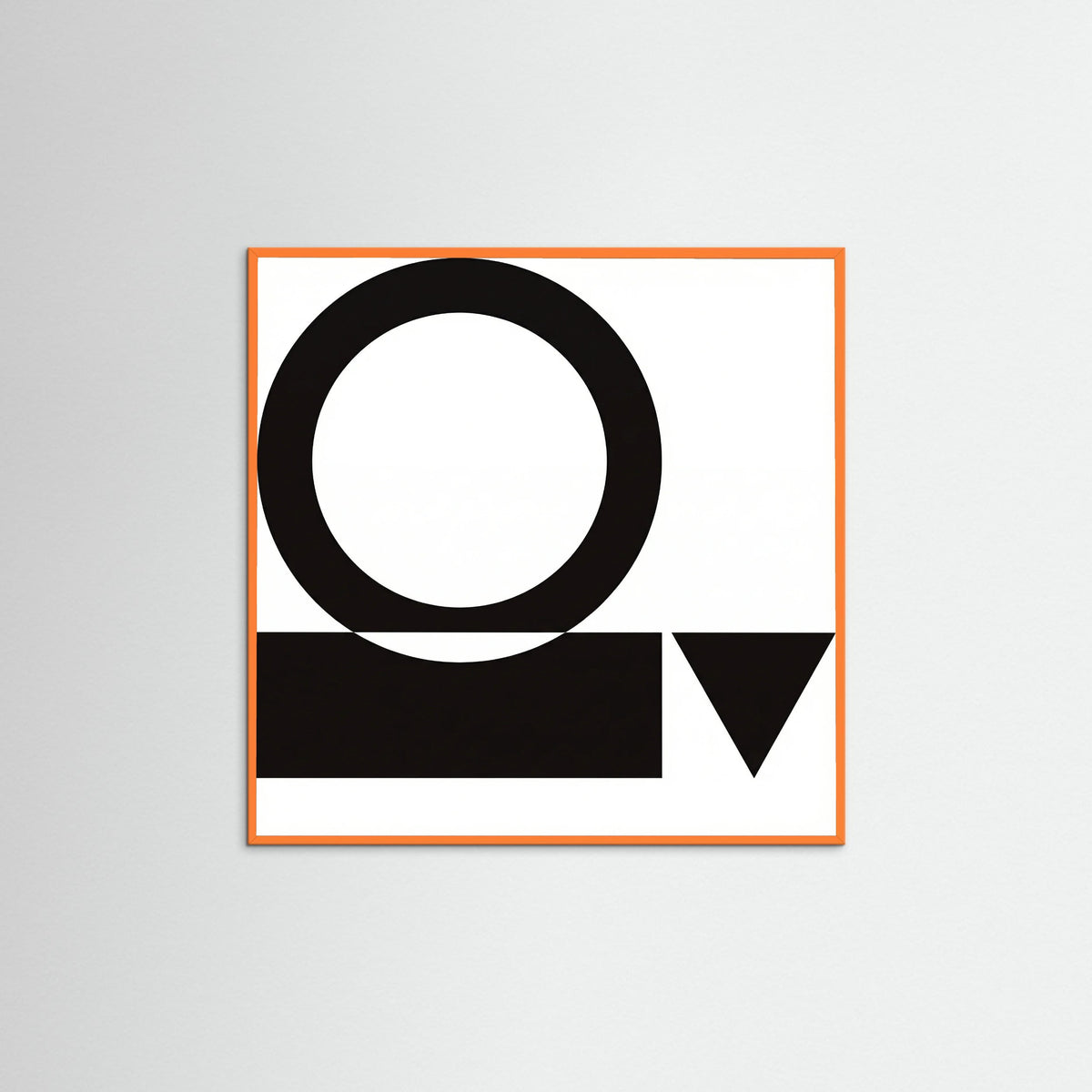 Orange Wood Square Art Print Beige