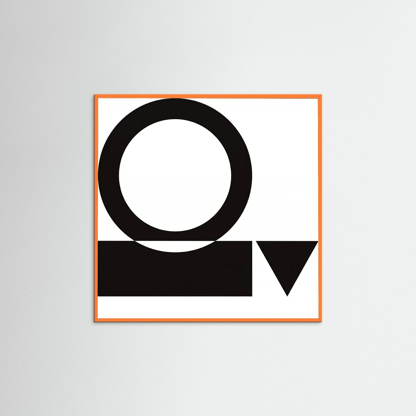 Orange Wood Square Art Print Beige