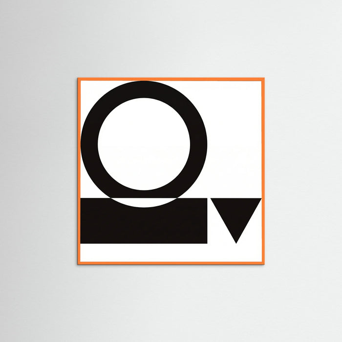 Orange Wood Square Art Print Beige