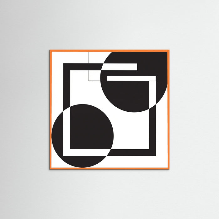 Orange Wood Square Art Print Beige