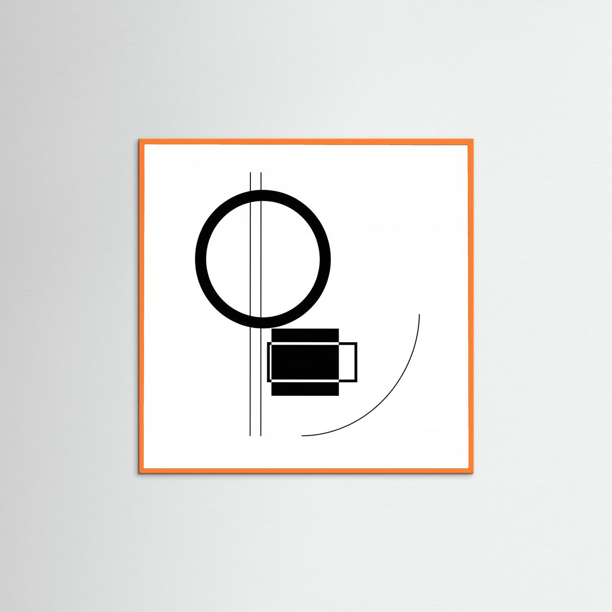 Orange Wood Square Art Print Beige