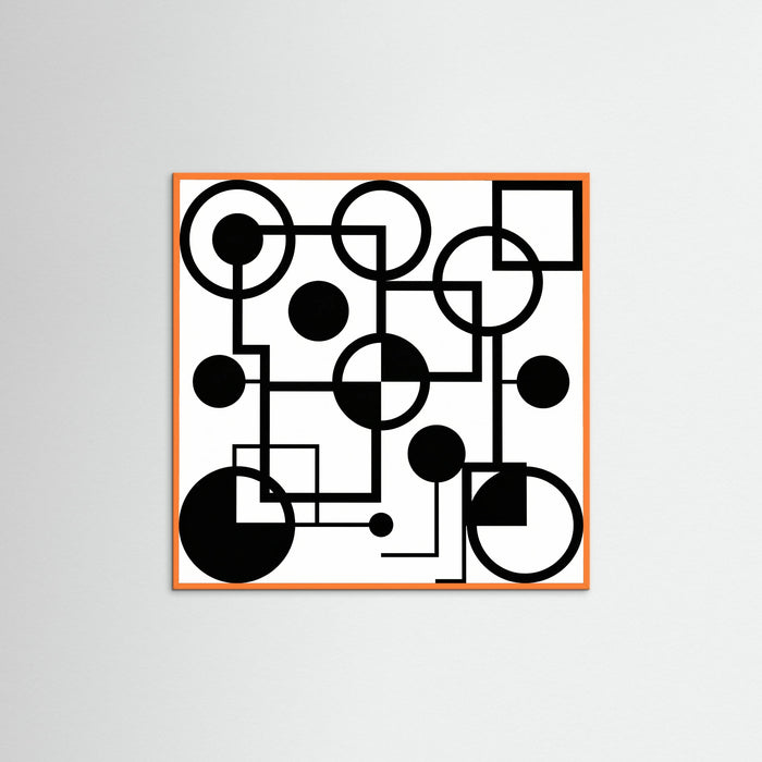Orange Wood Square Art Print Beige